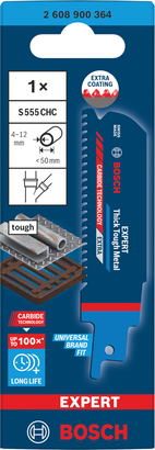 BoschEXPERT 厚实耐用金属往复锯片。